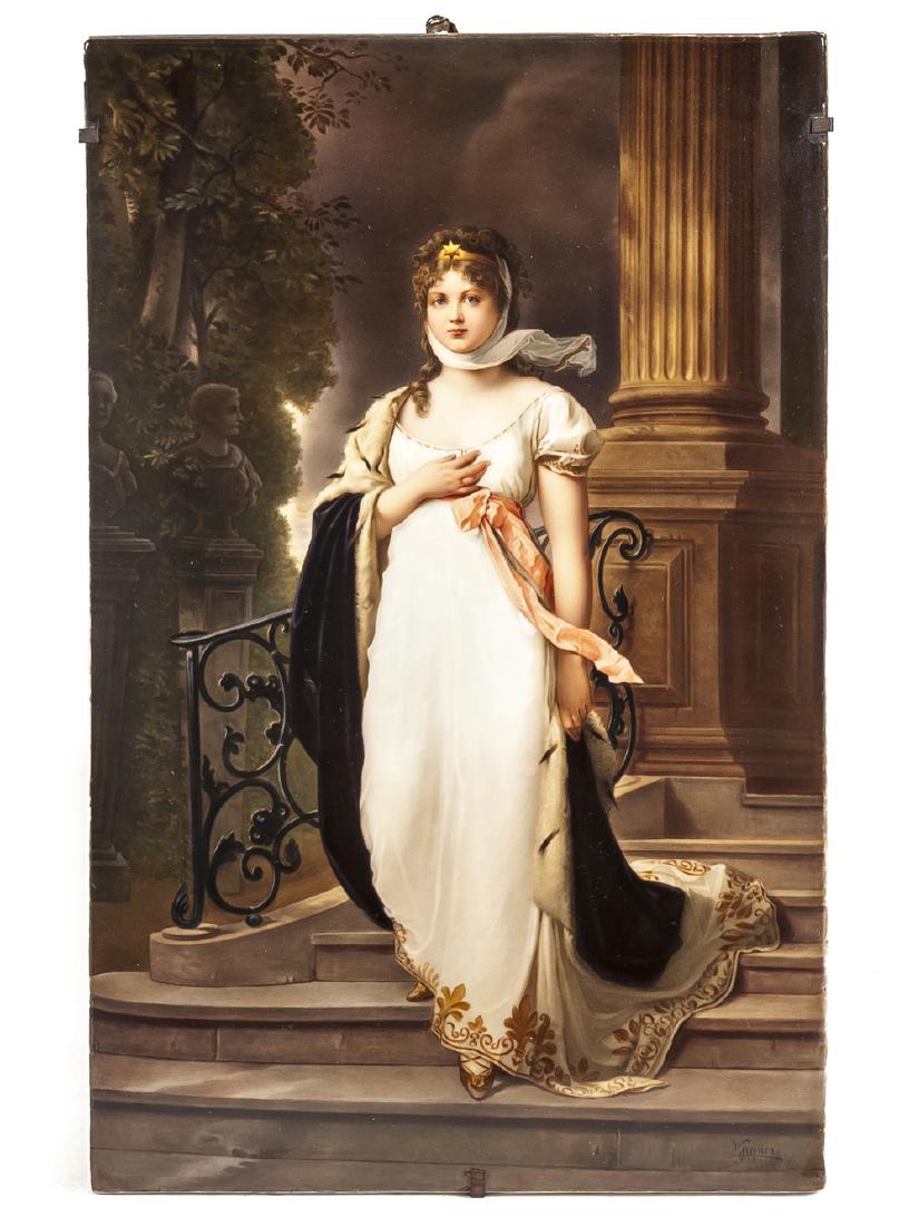 KPM Porcelain Plaque of Queen Louise Signed Wagner (1 of 4)