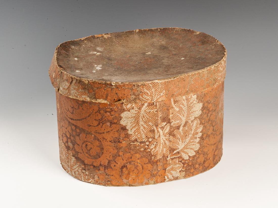 19th Century Wallpaper Hat Box (1 of 2)
