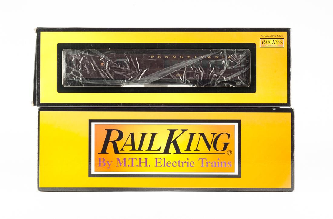 Rail King 0-6-0 USRA Steam Switcher & Doodlebug: DESCRIPTION: Two Rail King by M.T.H. locomotives. Includes: 1) 0-6-0 USRA Steam Switcher 30-1491-1. 2) Pennsylvania Doodlebug diesel engine with proto-sound 30-2158-1. CONDITION: Both unused in origin