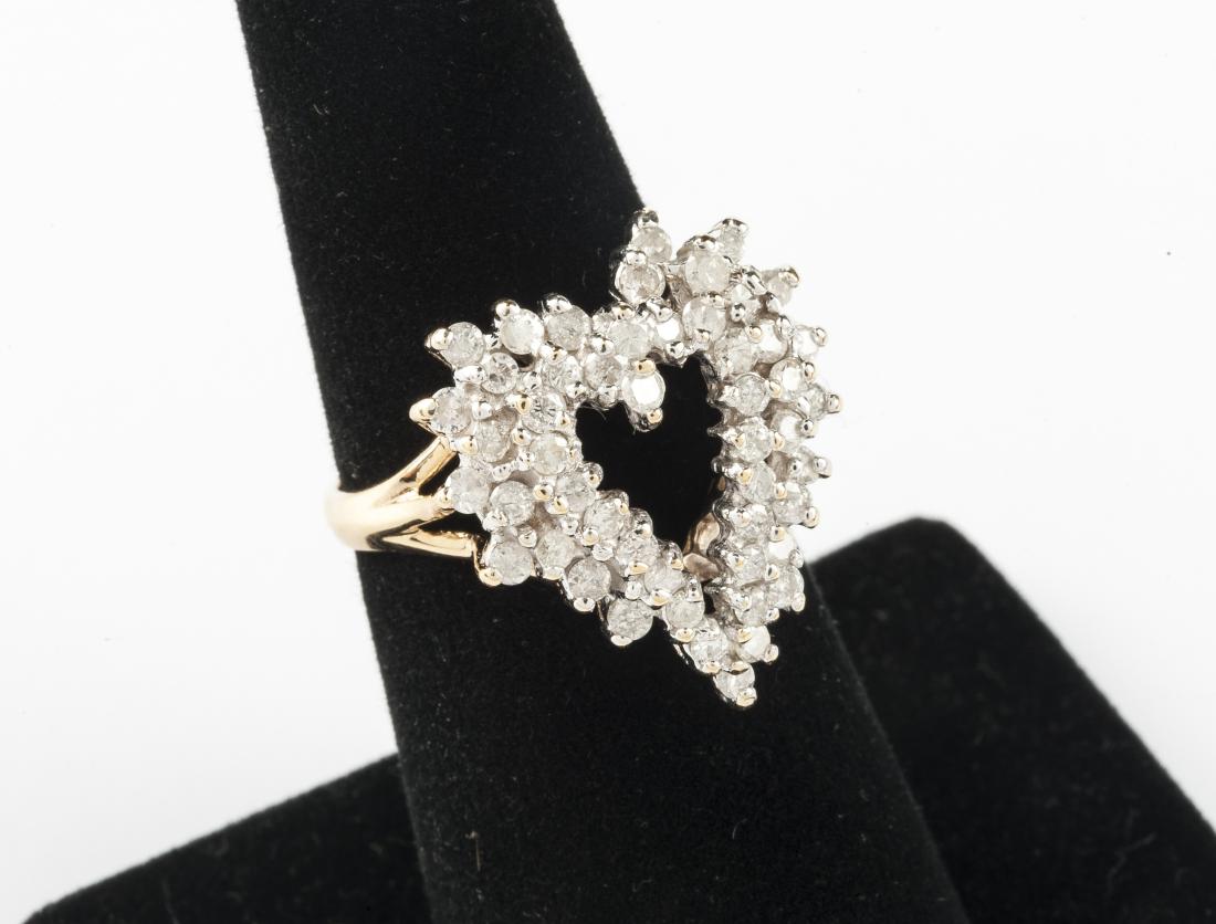 14K 0.95 CTW Diamond Heart Cluster Ring (1 of 1)