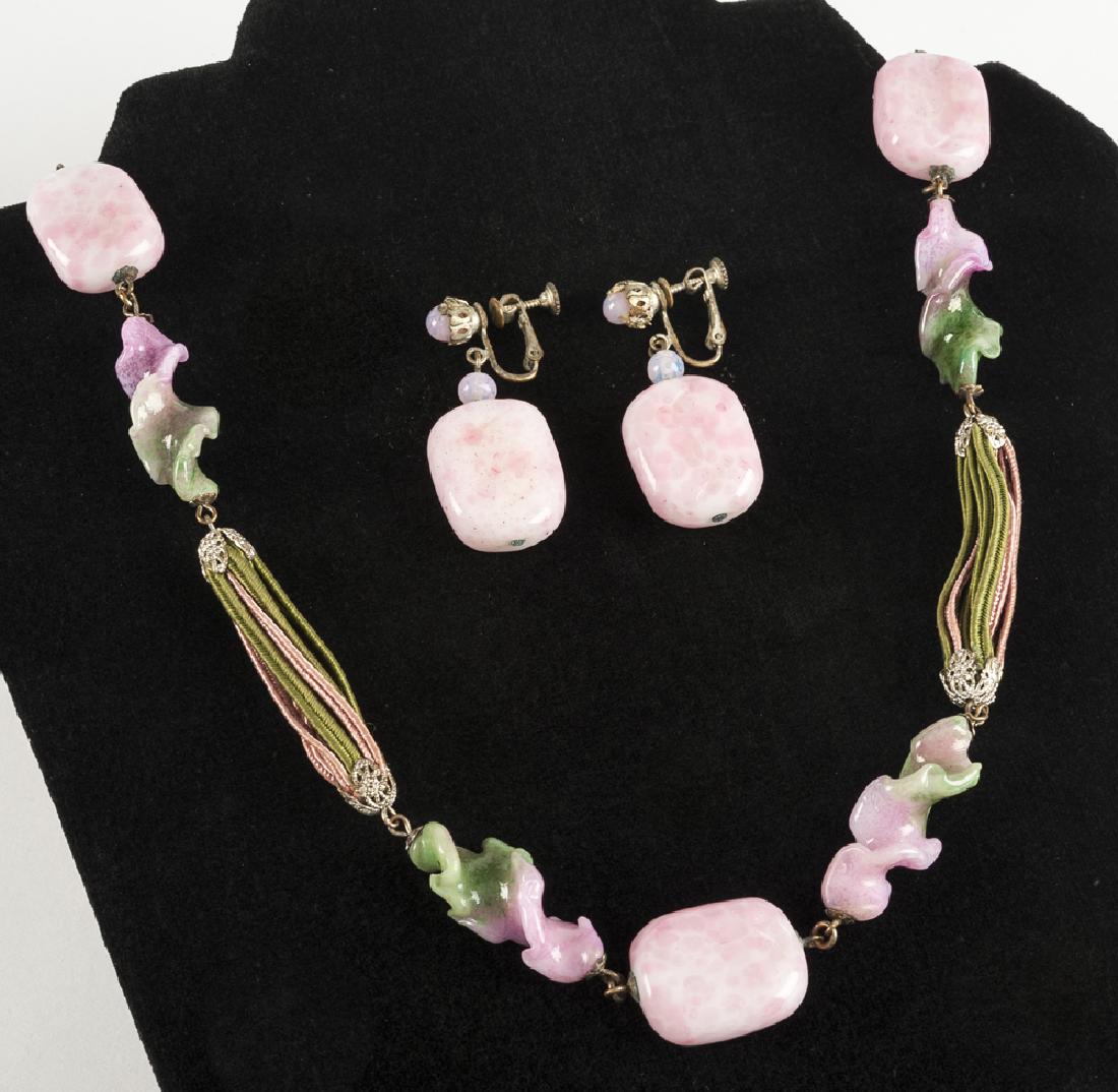 Miriam Haskell Glass Necklace & Earrings (1 of 1)