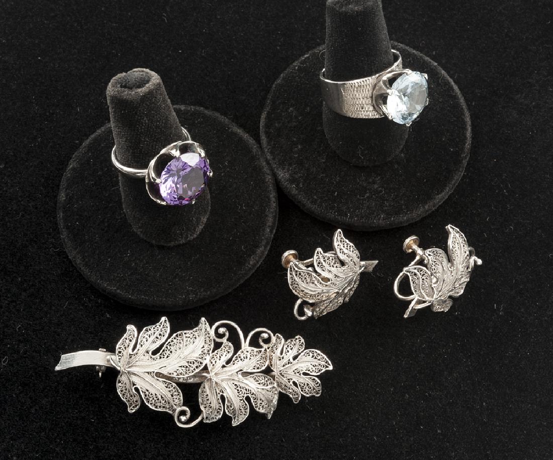 2 Mexican Sterling Pins and Portugese Set (1 of 1)