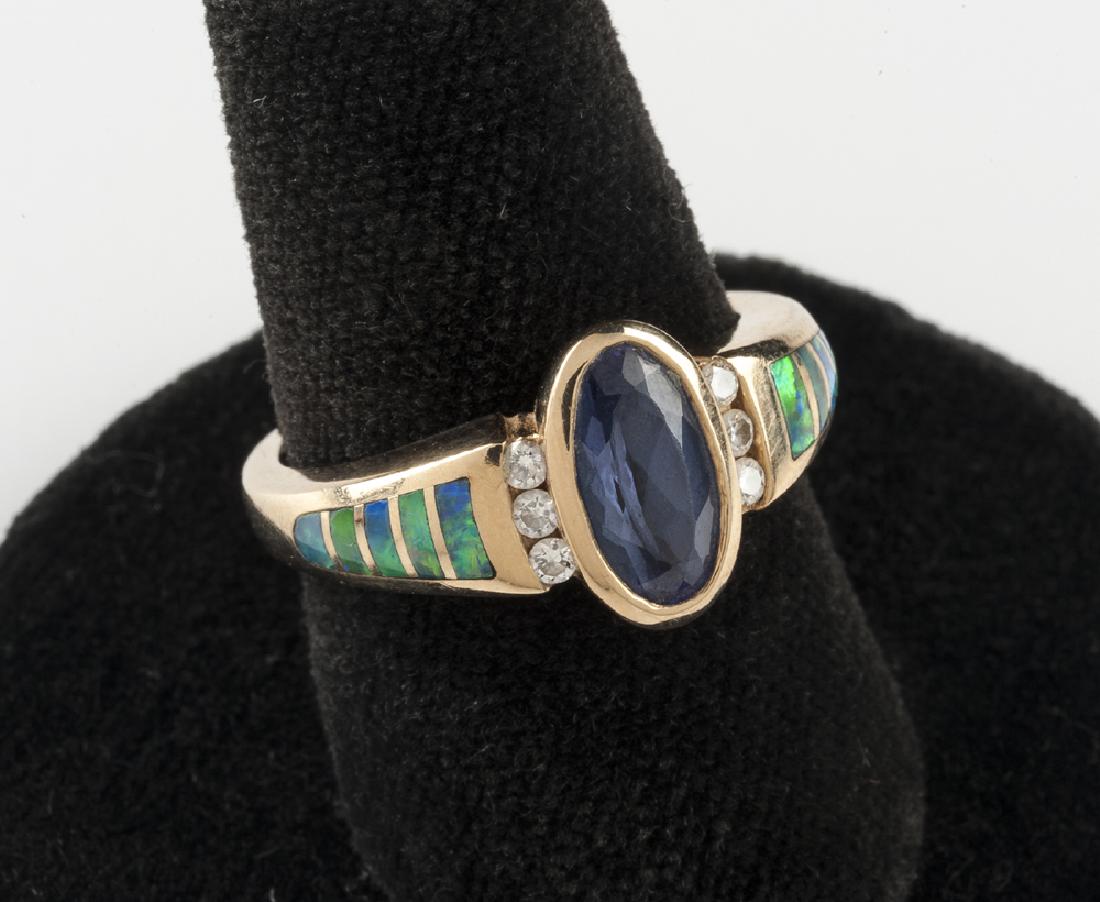 Kabana 14K Opal Diamond & Tanzanite Ring (1 of 1)