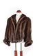 Brown Mink Stole With Cuffed 3/4 Sleeves