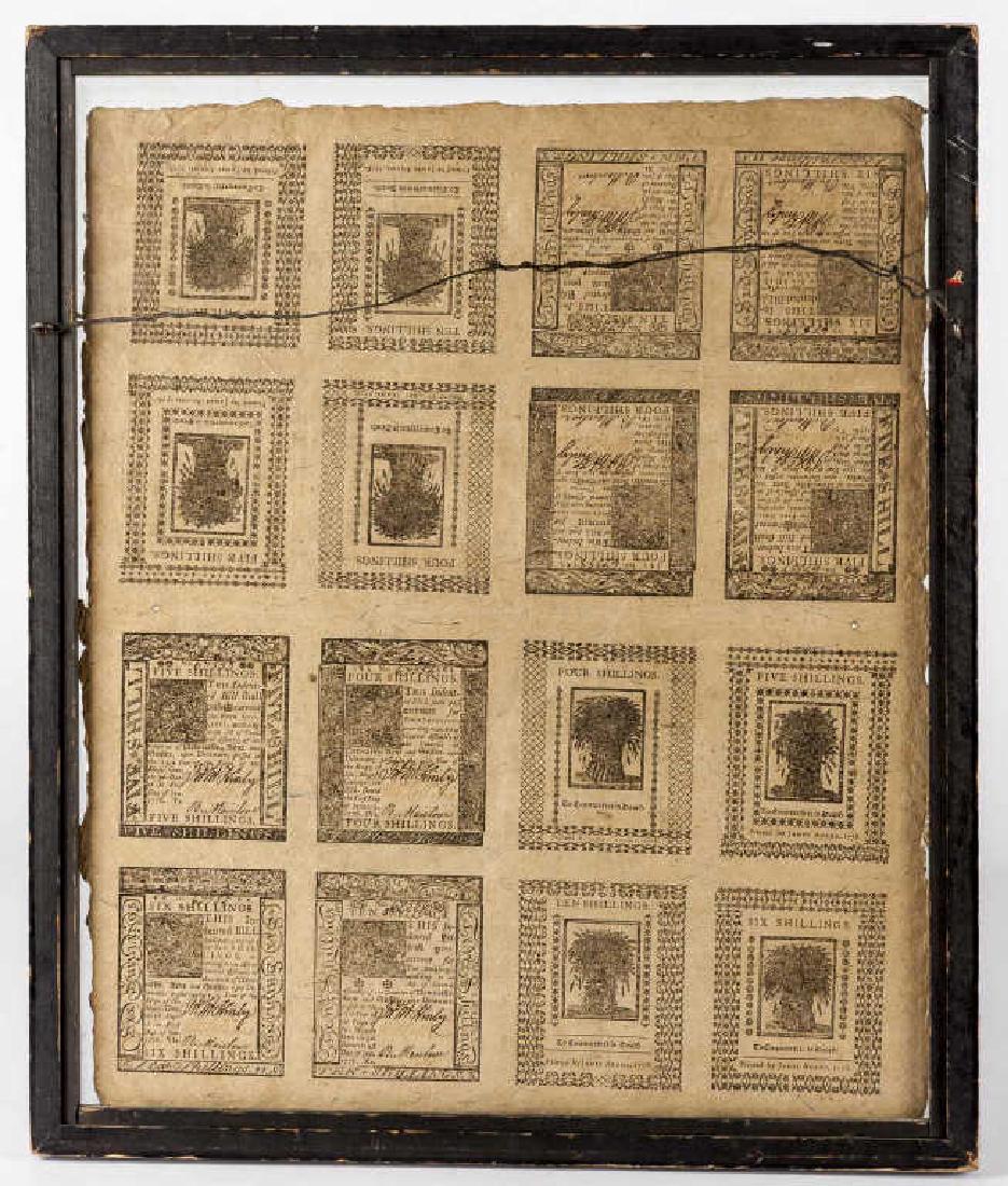 1776 James Adams Uncut Colonial Currency Sheet (1 of 2)