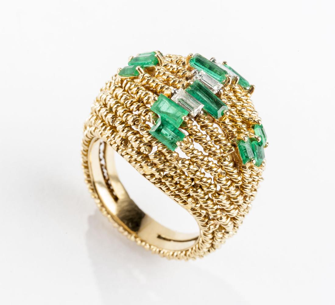18K Emerald & Diamond Ring (1 of 3)