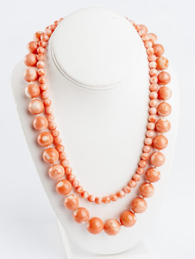 Two Coral Bead Necklaces (1 of 7)