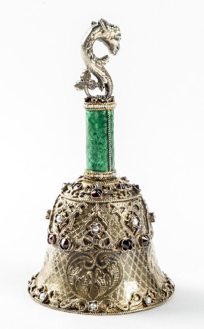 Enameled & Jeweled Sterling Bell (1 of 4)