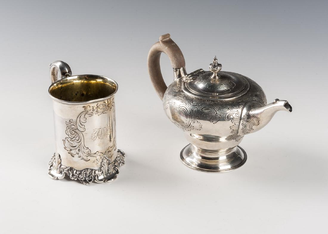 English Sterling Christening Cup & Small Teapot (1 of 6)