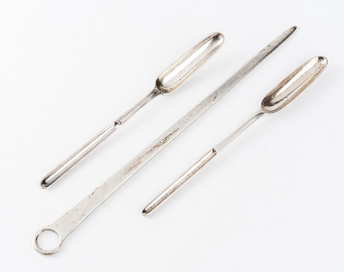 George III Sterling Meat Skewer & 2 Marrow Spoons (1 of 4)