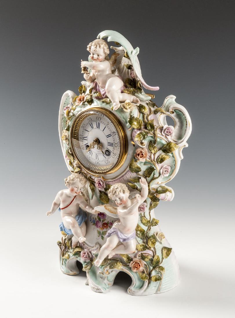 Dresden Porcelain Mantle Clocks with Cherubs (1 of 5)