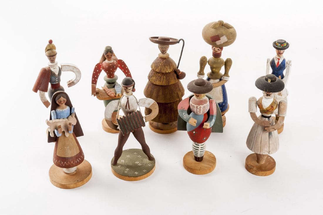 9 Portuguese Hand Painted Folk Art Figurines (1 of 7)