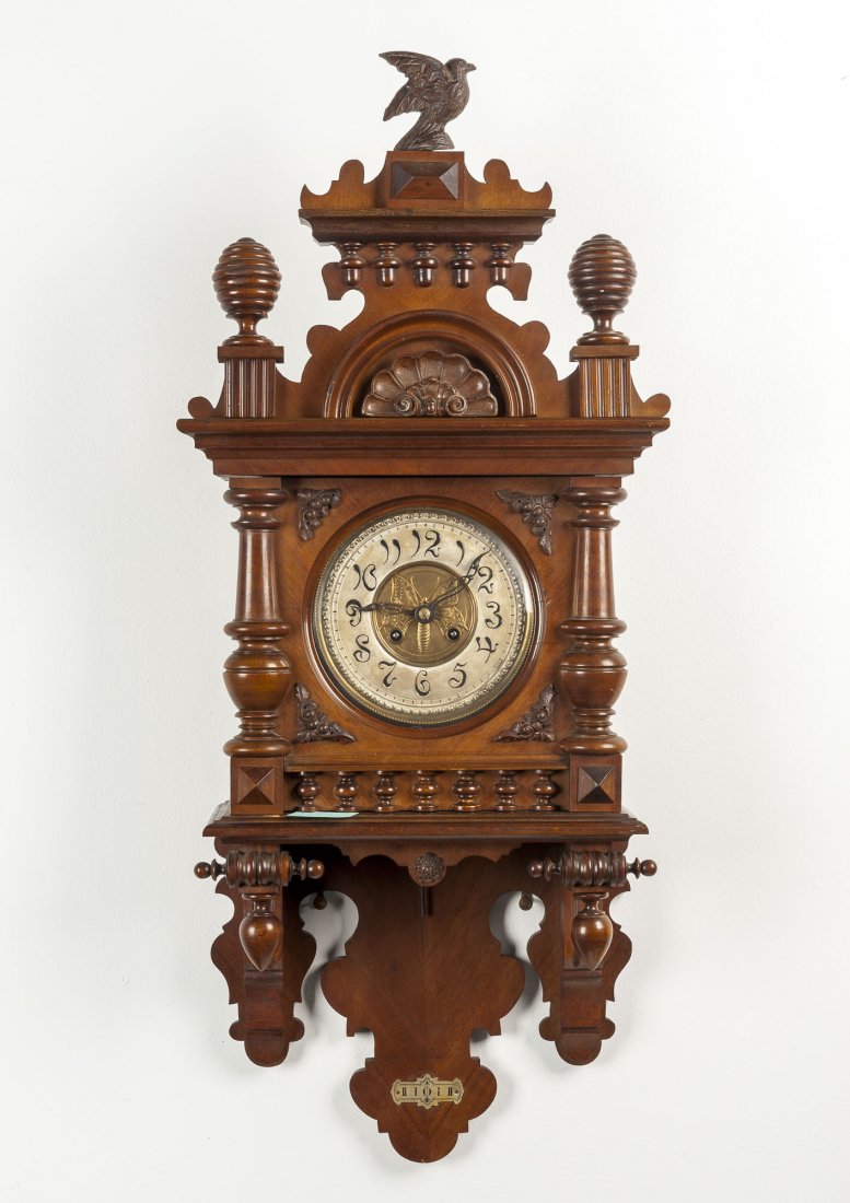 German Regulator Wall Clock with Butterfly Dial (1 of 5)