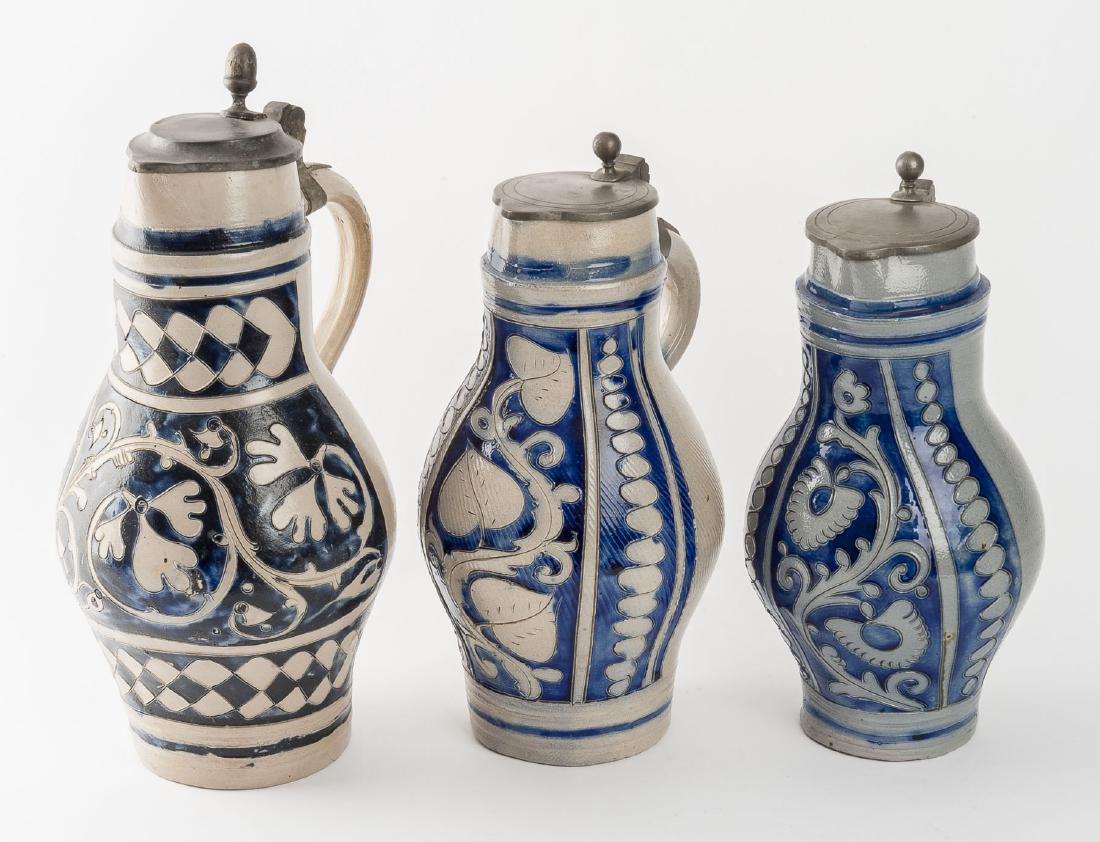 3 Westerwald Stoneware Tankard Steins (1 of 3)