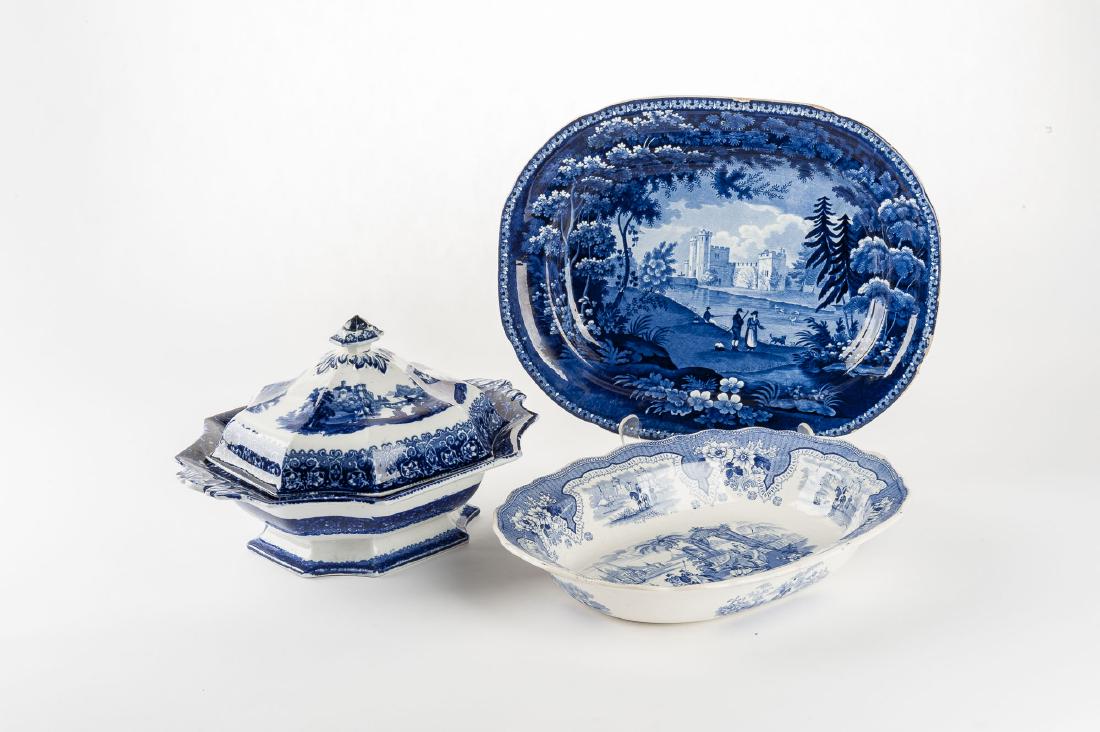 3 Pcs of Transferware incl Flow Blue Platter (1 of 5)