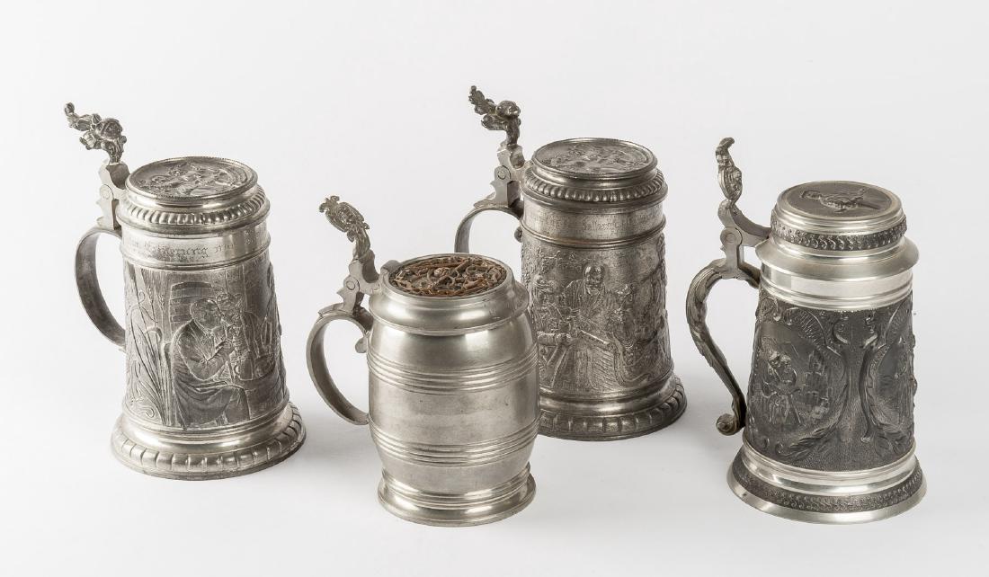 4 Pewter German Steins (1 of 4)