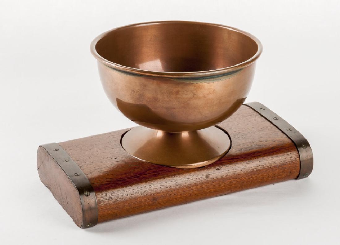 Cunard Line Railing Segment with Copper Bowl (1 of 1)