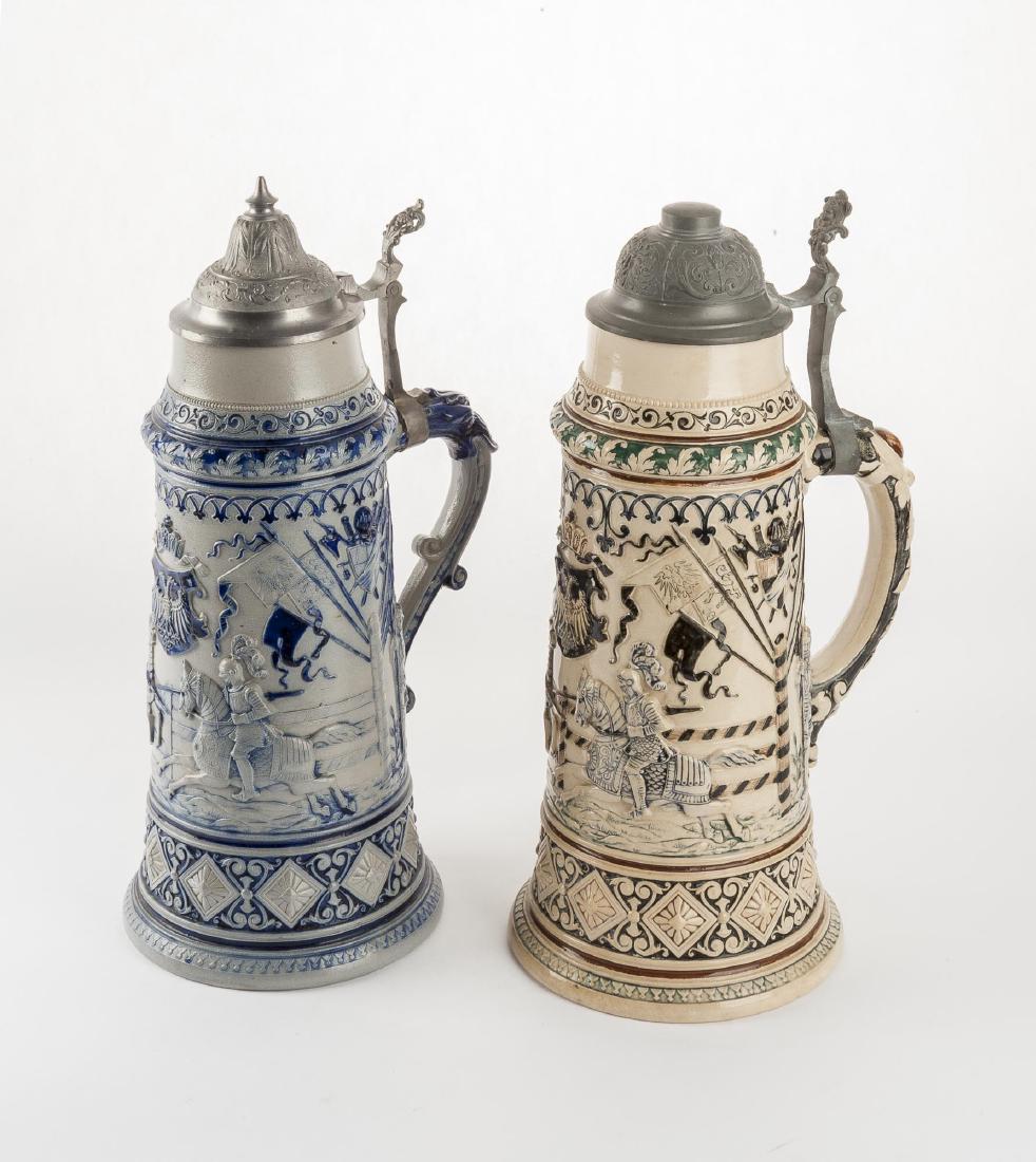 2 4 Liter Steins with Jousting Scenes (1 of 5)