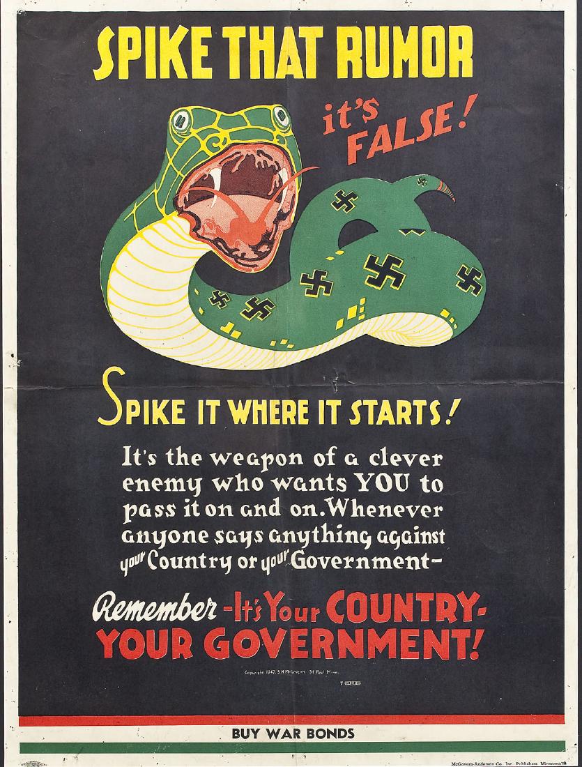 1942 War Bonds Poster Spike That Rumor (1 of 6)