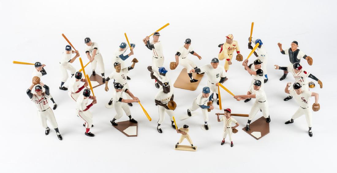24 Hartland Figures incl. 25th Anniversary: DESCRIPTION: Twenty-four Hartland figures. Mint in Box. Twenty-fifth anniversary figures include: Mickey Mantle, Herman Killebrew, Edwin Duke Snyder, Ted Williams, Nelson "Nellie" Fox, two Ernest "Ern