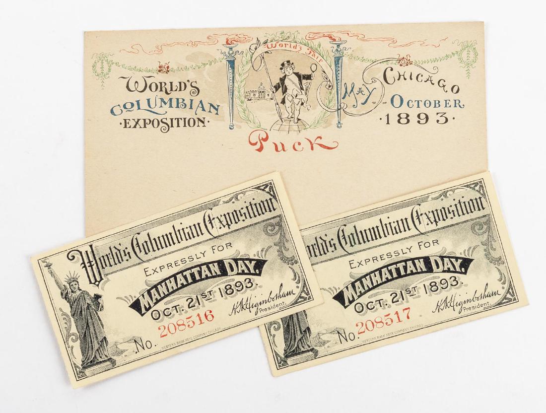 Columbian Exposition Puck Postcard & Tickets (1 of 5)