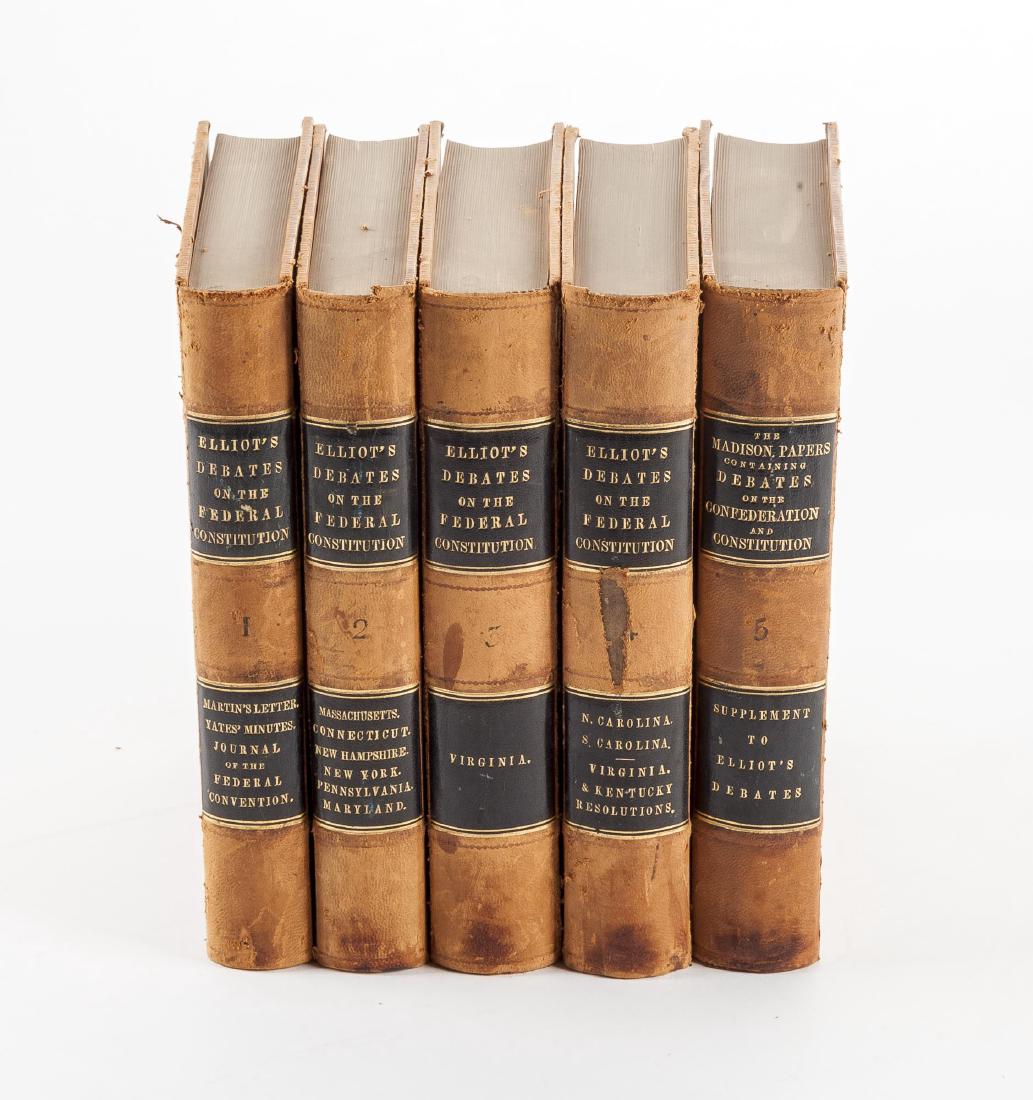Elliot's Debates of the Federal Constitution: DESCRIPTION: The Debates in the Several State Conventions of the Adoption of the Federal Constitution, as Recommended by the General Convention at Philadelphia in 1787. Together with the Journal of th