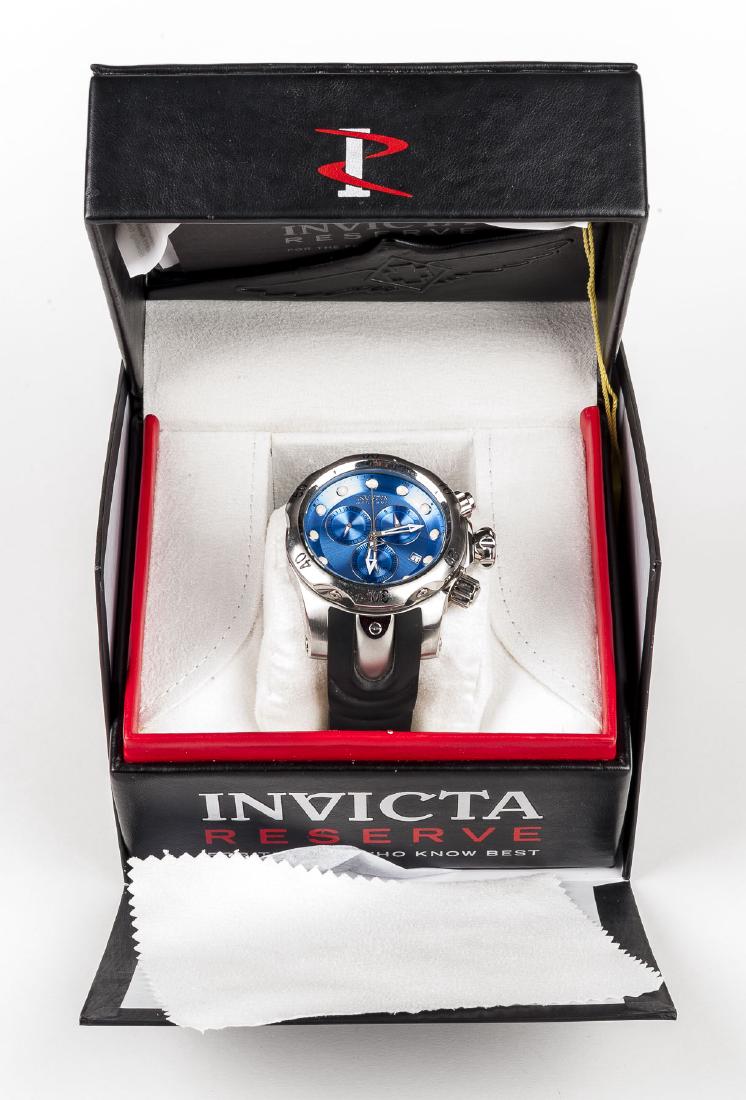 Invicta Reserve Collection Chronograph: Model 6114. Blue face. 2-1/2" lug to lug. In original box with paperwork.