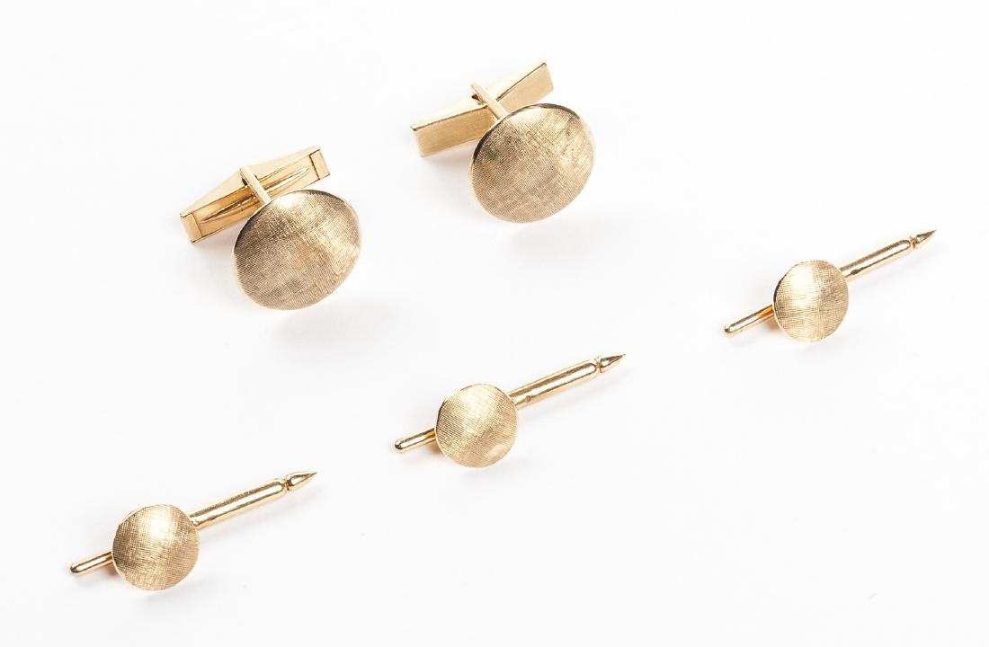 14K 5 Piece Stud and Cufflink Set (1 of 1)