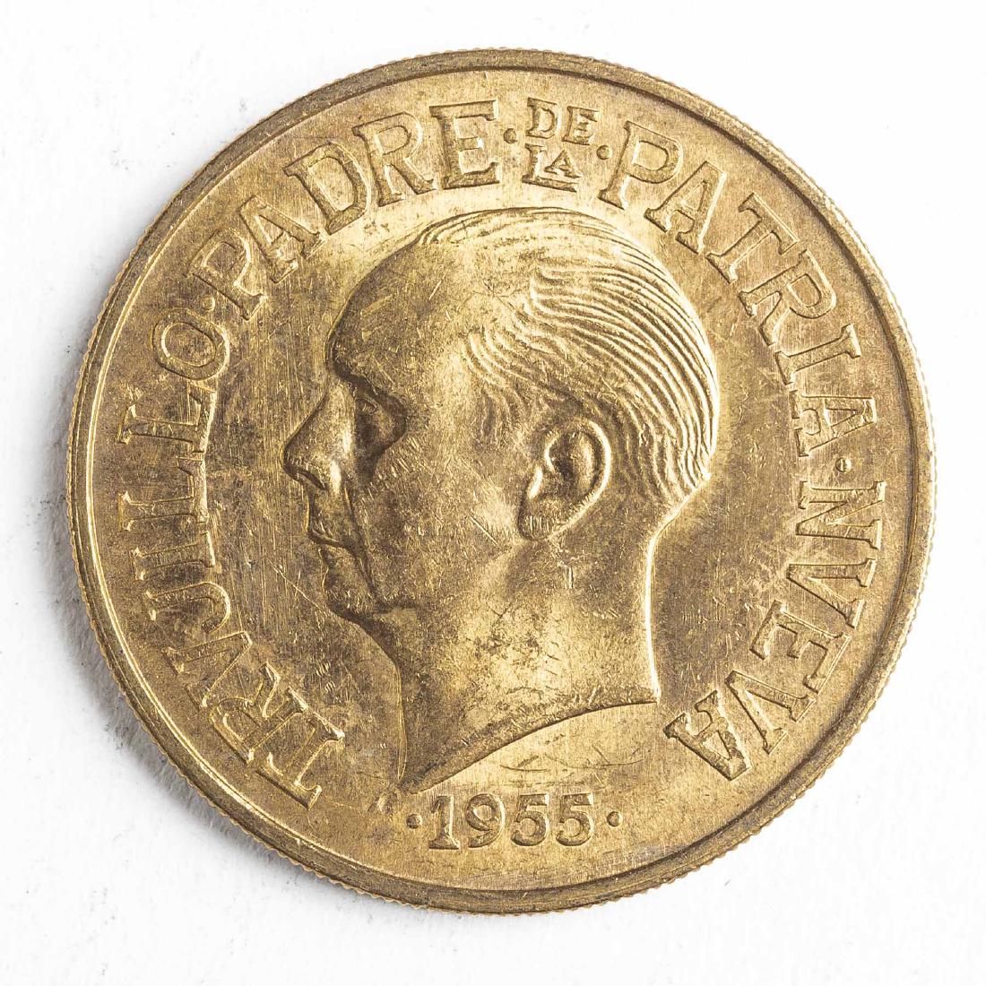 1955 30 Pesos Dominican Gold Coin: DESCRIPTION: 1955 30 Pesos Dominican gold coin. CONDITION: Choice Uncirculated.