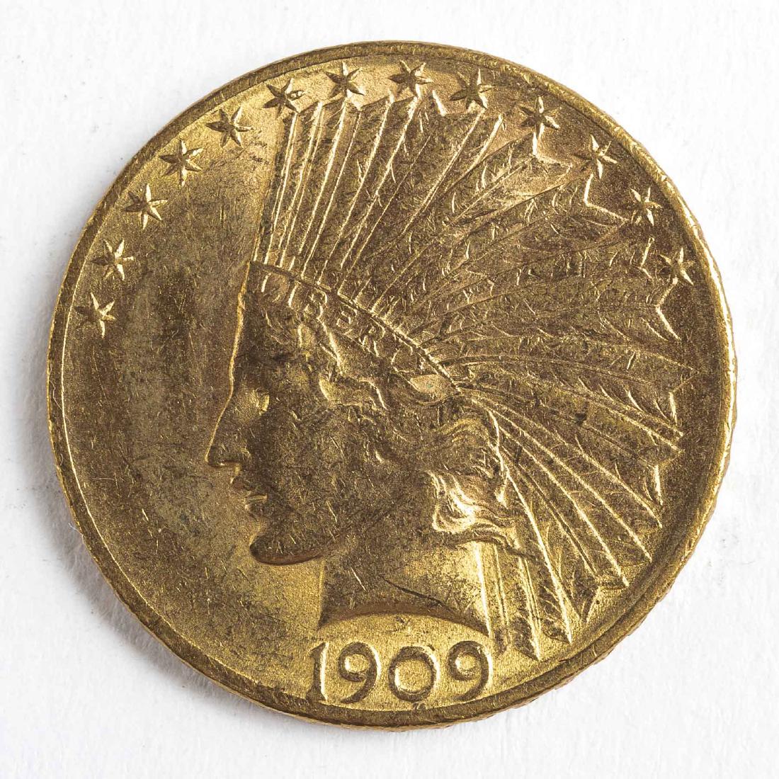 1909D 10 Indian Head Gold Coin