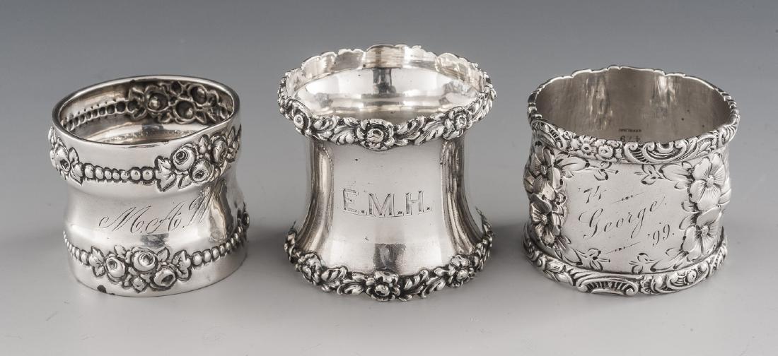 3 Sterling Napkin Rings Incl Gorham (1 of 7)
