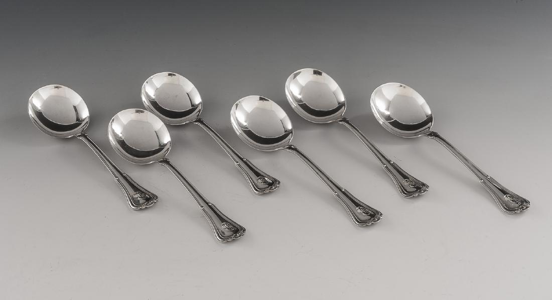 6 Gorham Sterling Norfolk Soup Spoons (1 of 3)