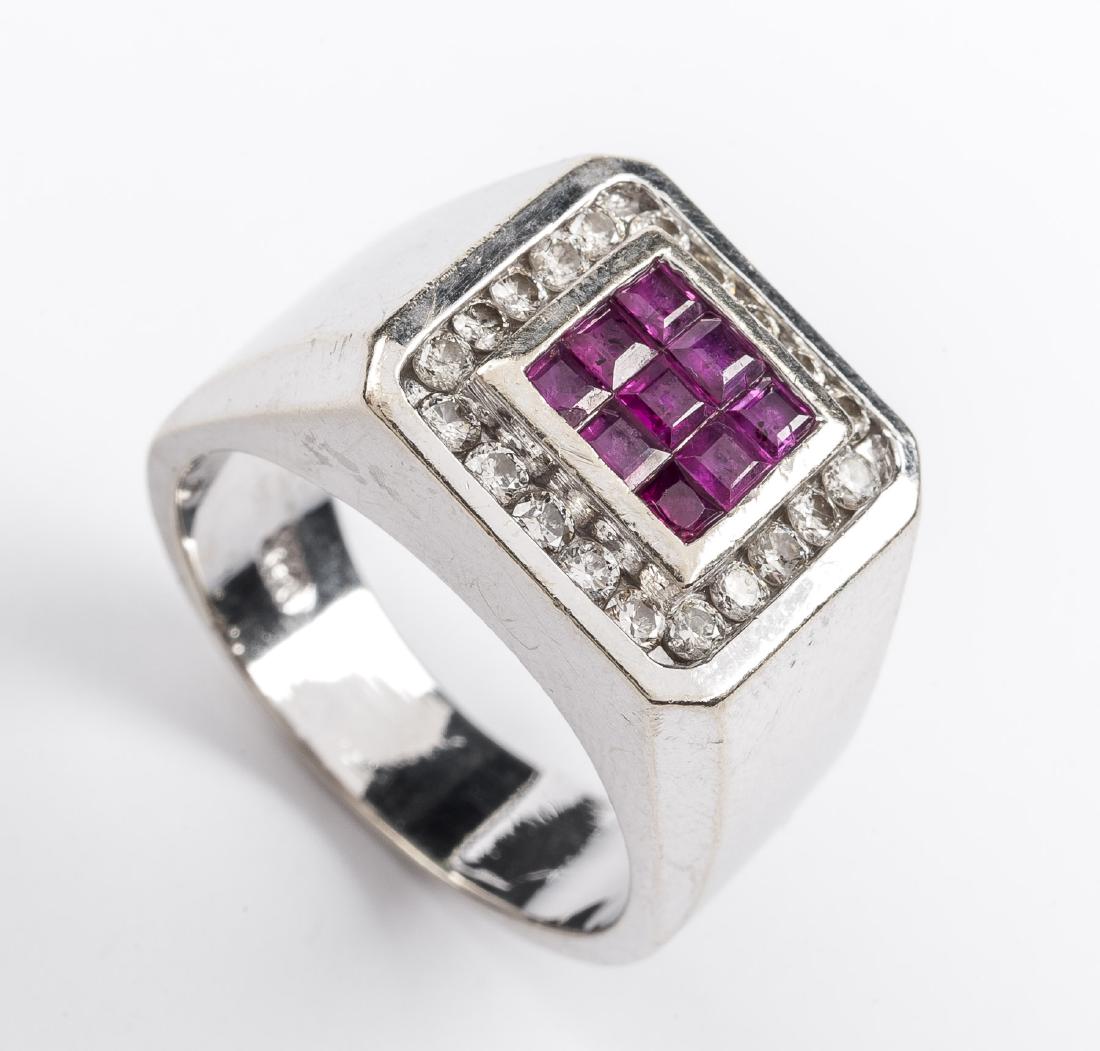 14K Man's Ruby & .60 CTW Diamond Ring (1 of 3)