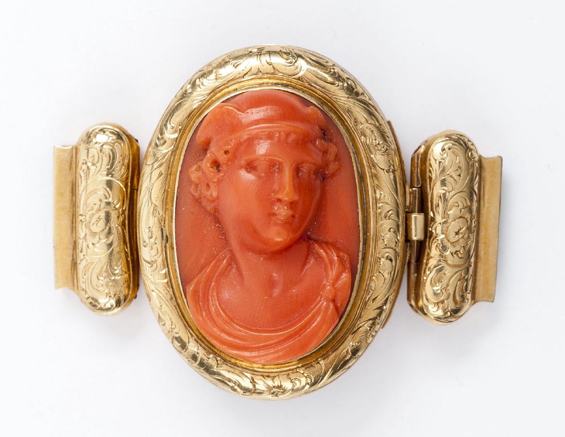 18K Victorian Carved Coral Cameo (1 of 2)