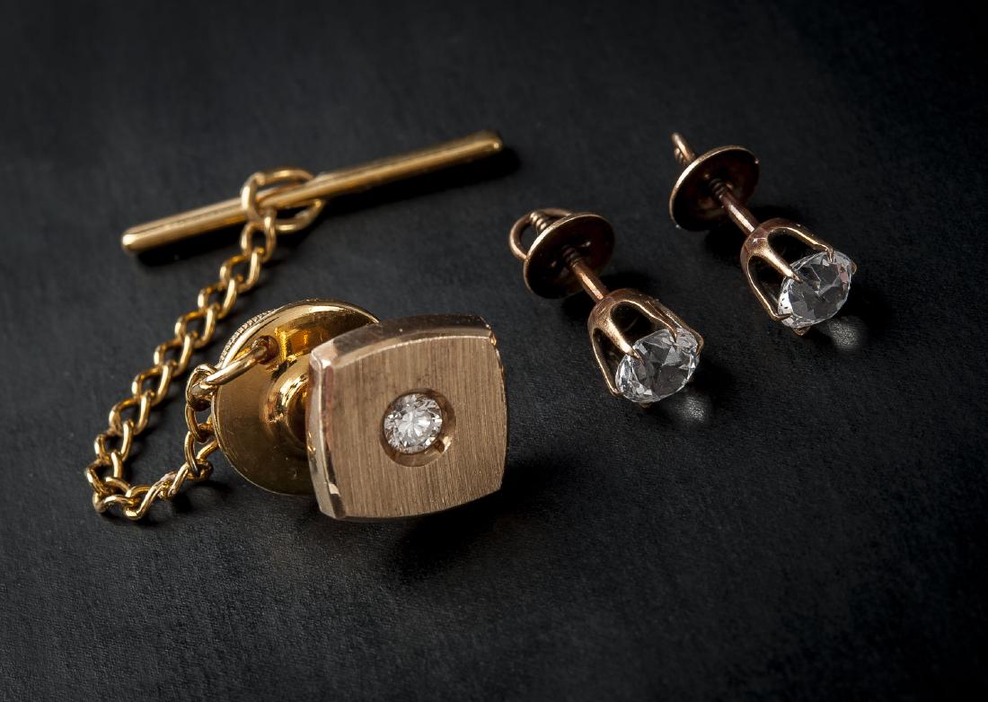 .70 CTW Diamond Stud Earrings & 14K Tie Pin (1 of 3)