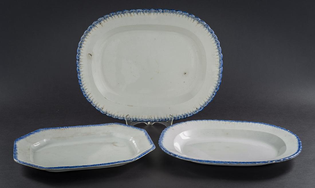 3 Feather Edge Pearlware Platters (1 of 10)