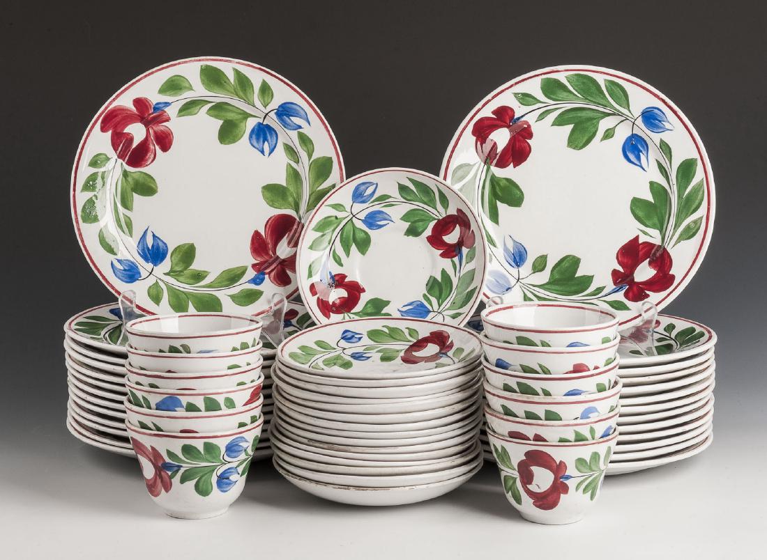 54 Pc Late Adams Rose Ironstone Dish Set (1 of 4)