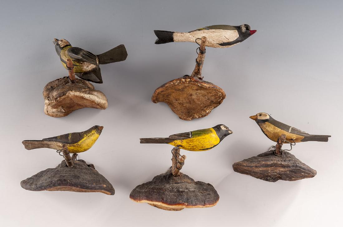 5 Carved Birds on Fungus (1 of 6)