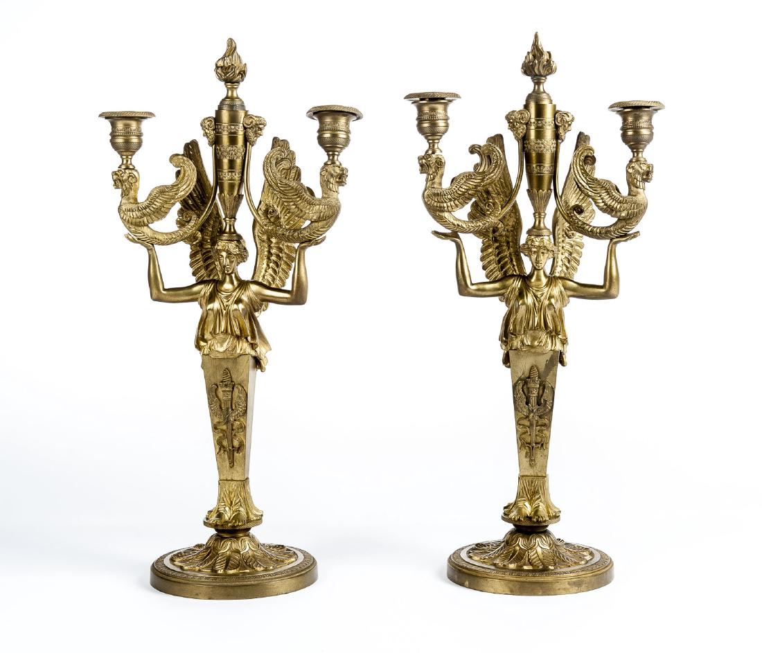 Pair of Bronze Figural Candelabra (1 of 8)