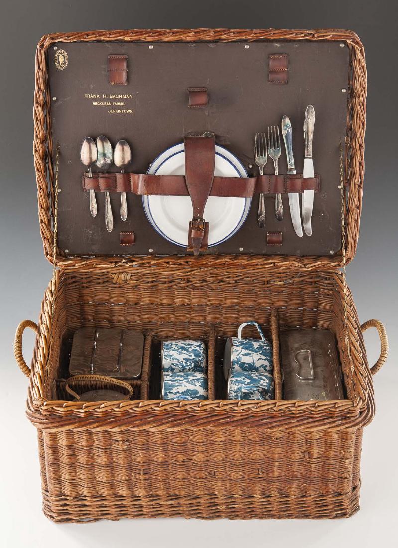 Vintage Rattan Picnic Basket with Dining Set (1 of 4)