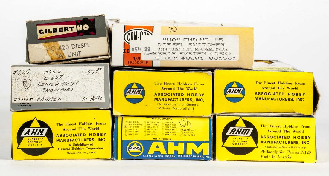 8 HO Scale Diesel Locomotives in OBs Incl Gilbert (1 of 2)