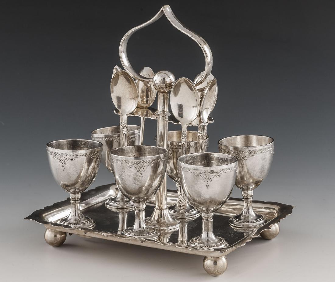 Sheffield Silverplated Egg Set (1 of 4)