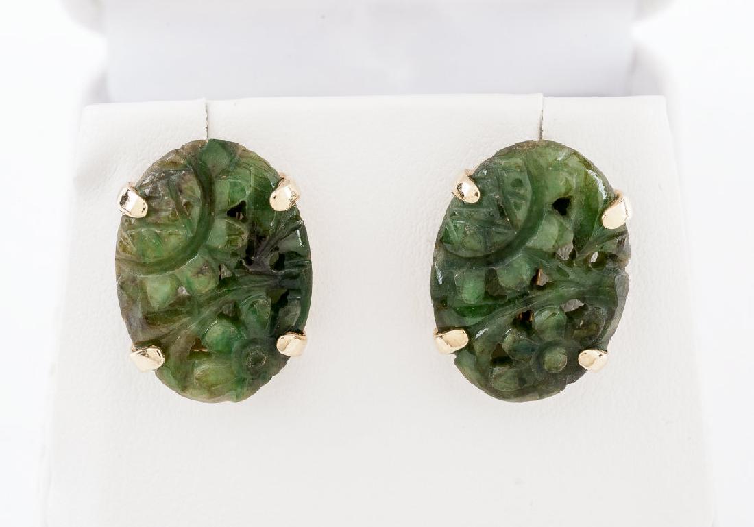 Pair 14K Jade Earrings (1 of 3)