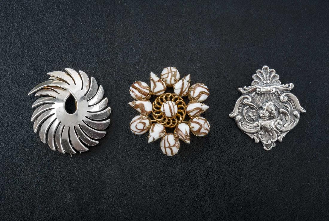 3 Brooches incl Sterling & Ledo (1 of 2)