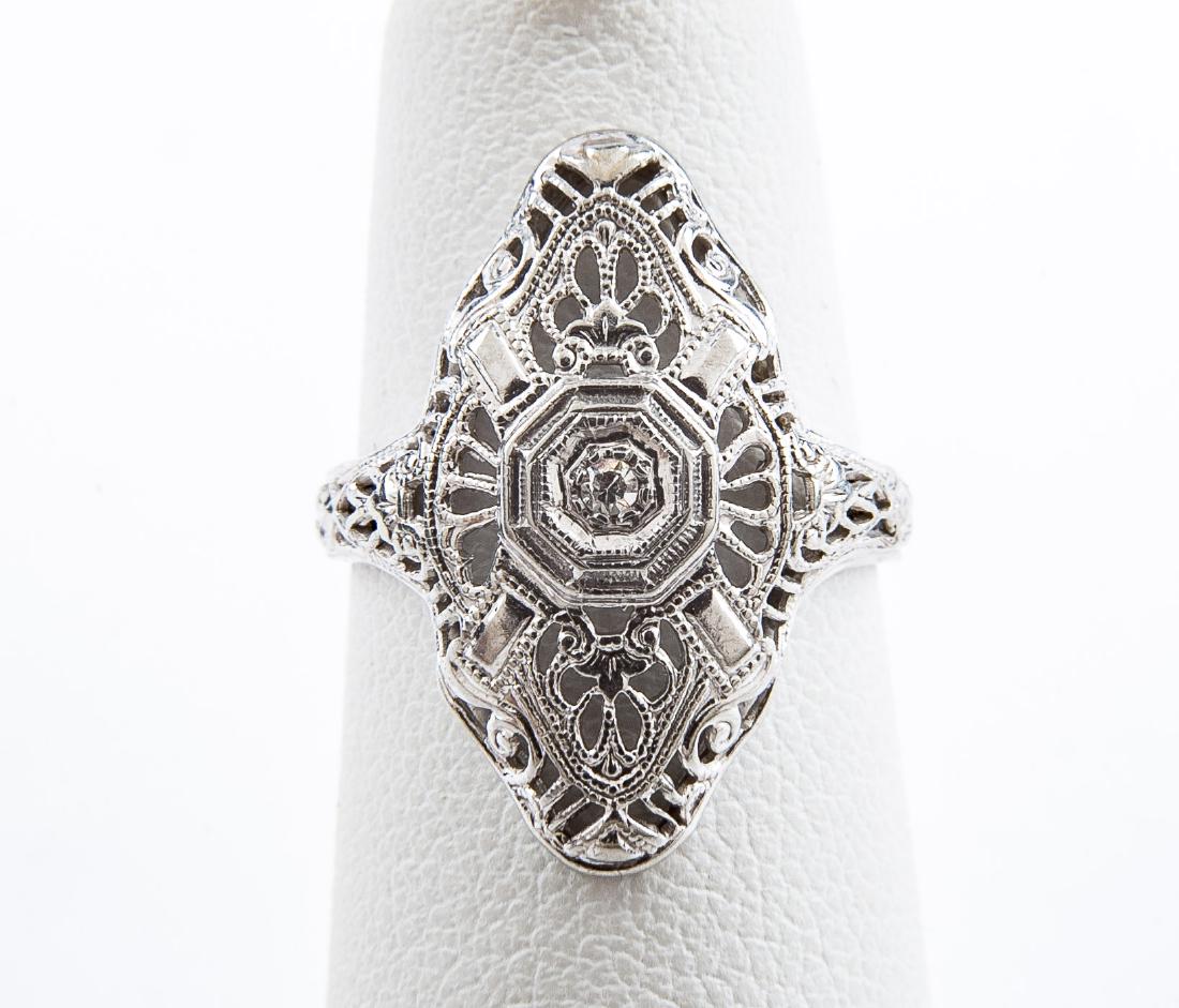 10K Filigree Diamond Ring (1 of 2)