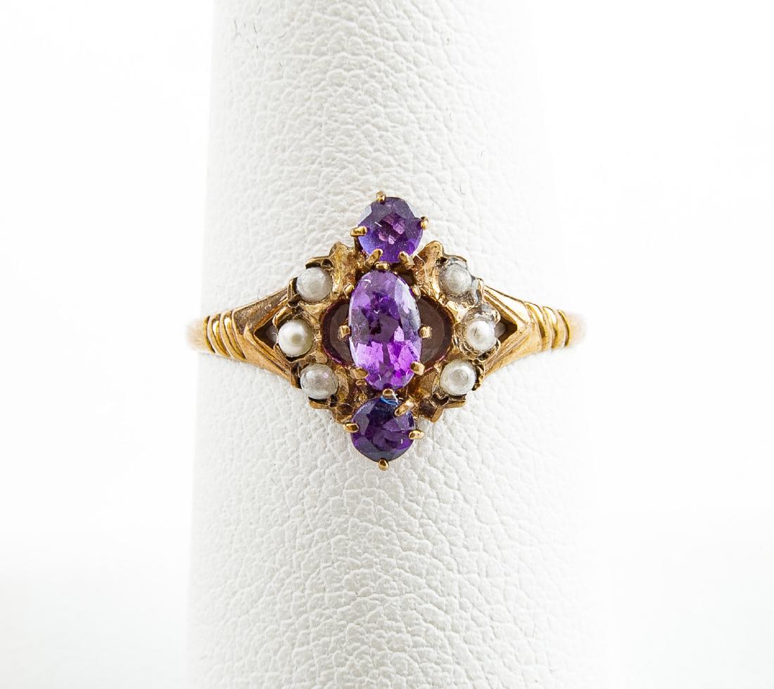 Victorian Amethyst & Seed Pearl Ring (1 of 1)