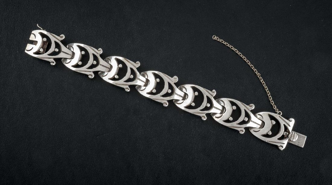 Signed Mexican Sterling Link Bracelet (1 of 2)
