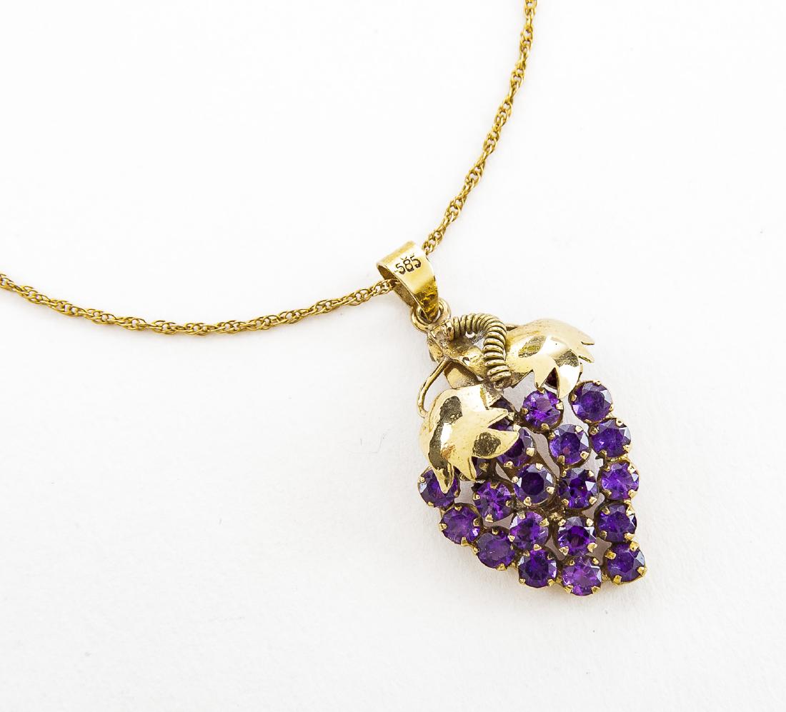 14K Amethyst Grapes Pendant (1 of 2)