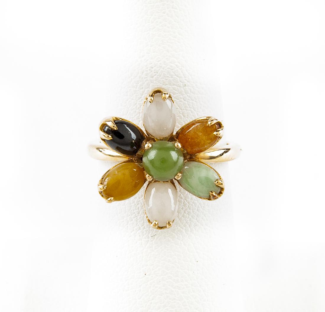 14K Jade Flower Ring (1 of 2)