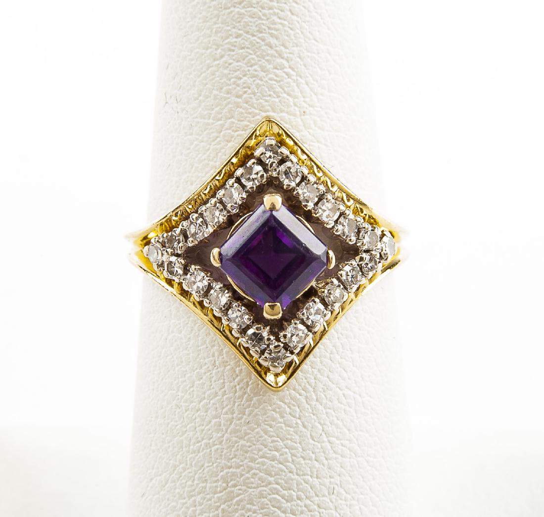 14k Amethyst & .48 CTW Diamond Ring (1 of 2)